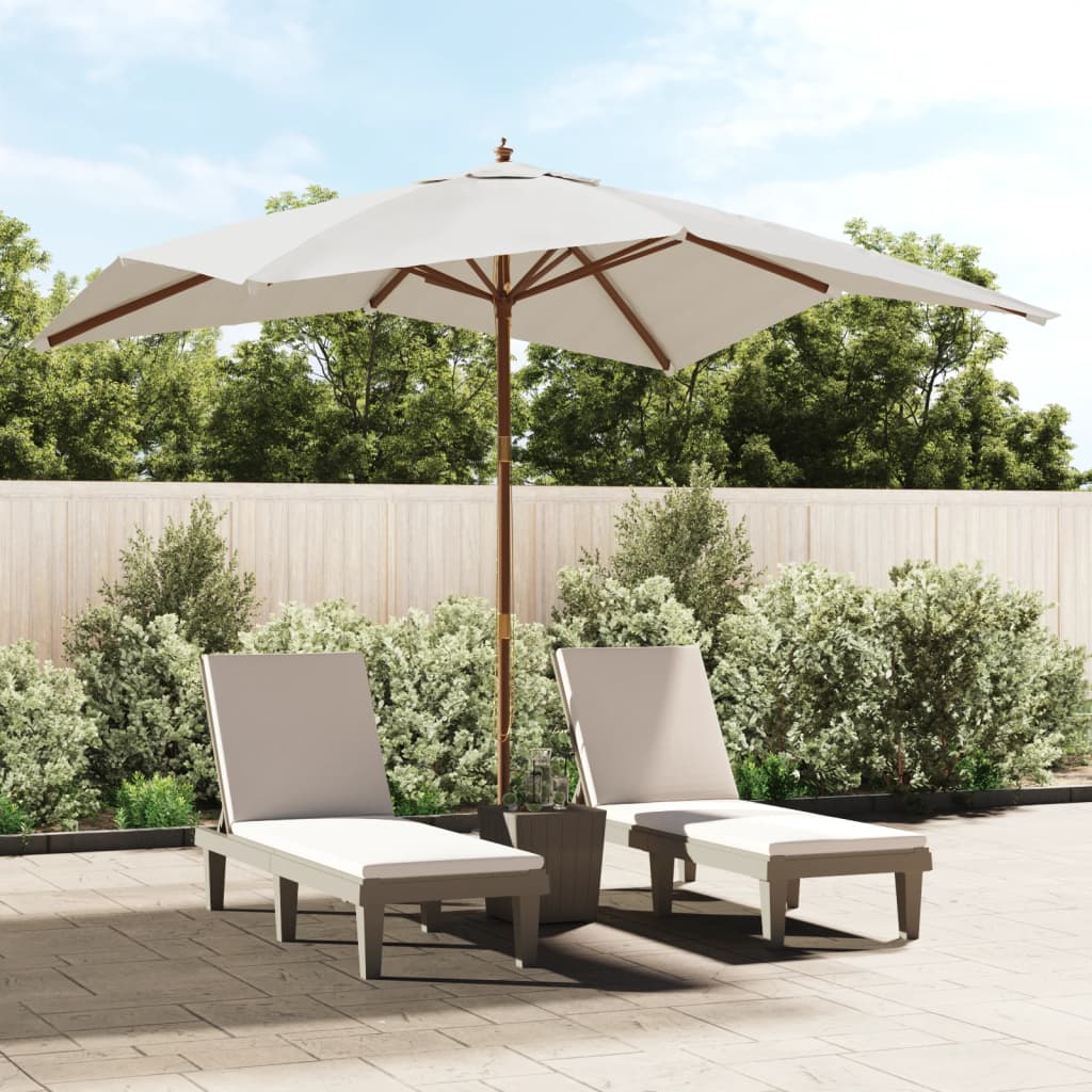 Parasol vidaxl avec poteau en bois 300x300x273 cm sable -colored