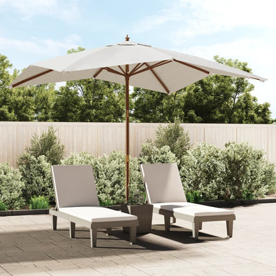 Parasol vidaxl avec poteau en bois 300x300x273 cm sable -colored