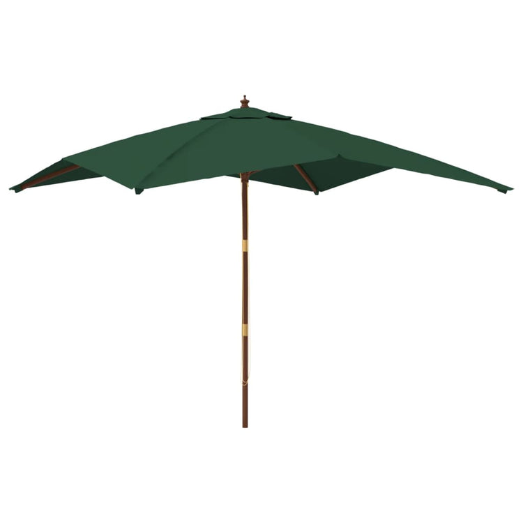 Vidaxl parasol avec poteau en bois 300x300x273 cm vert