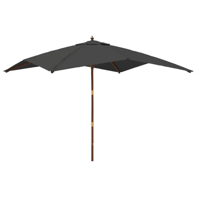 Vidaxl parasol avec poteau en bois 300x300x273 cm anthracite -colored