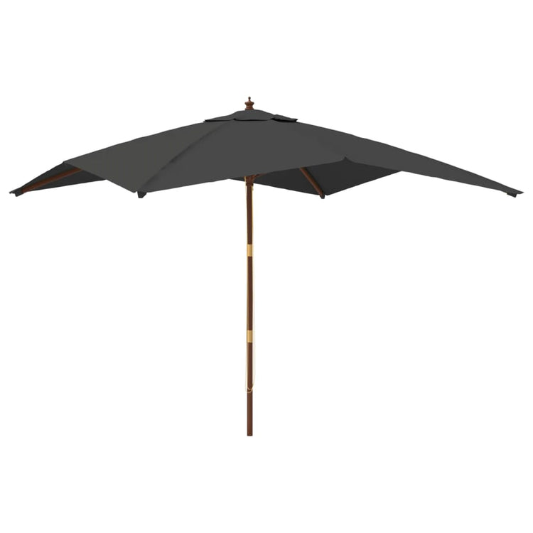 Vidaxl parasol avec poteau en bois 300x300x273 cm anthracite -colored