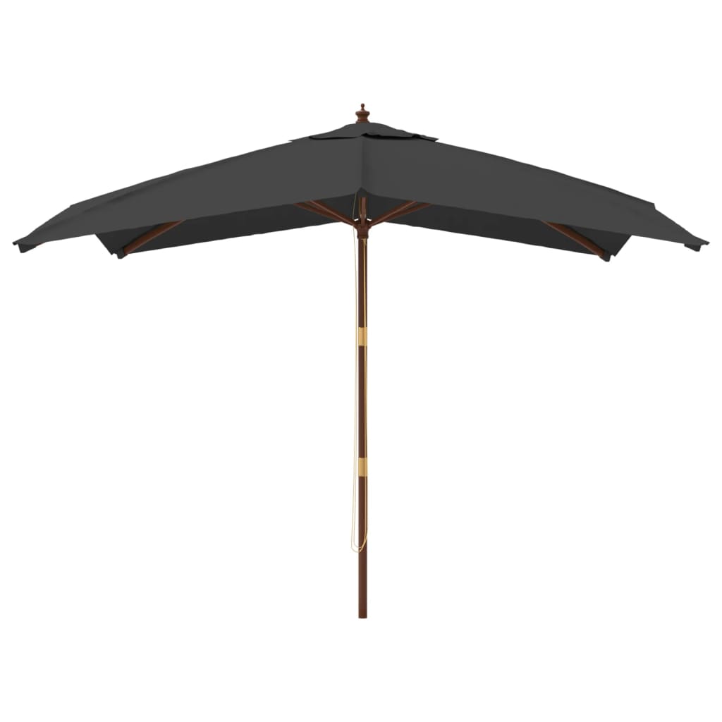 Vidaxl parasol avec poteau en bois 300x300x273 cm anthracite -colored
