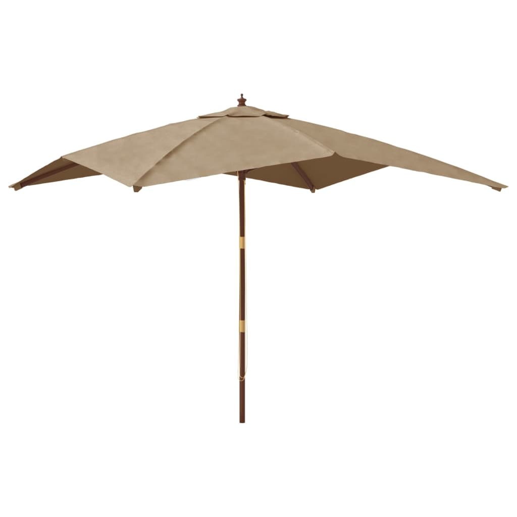 Vidaxl parasol avec poteau en bois 300x300x273 cm taupe
