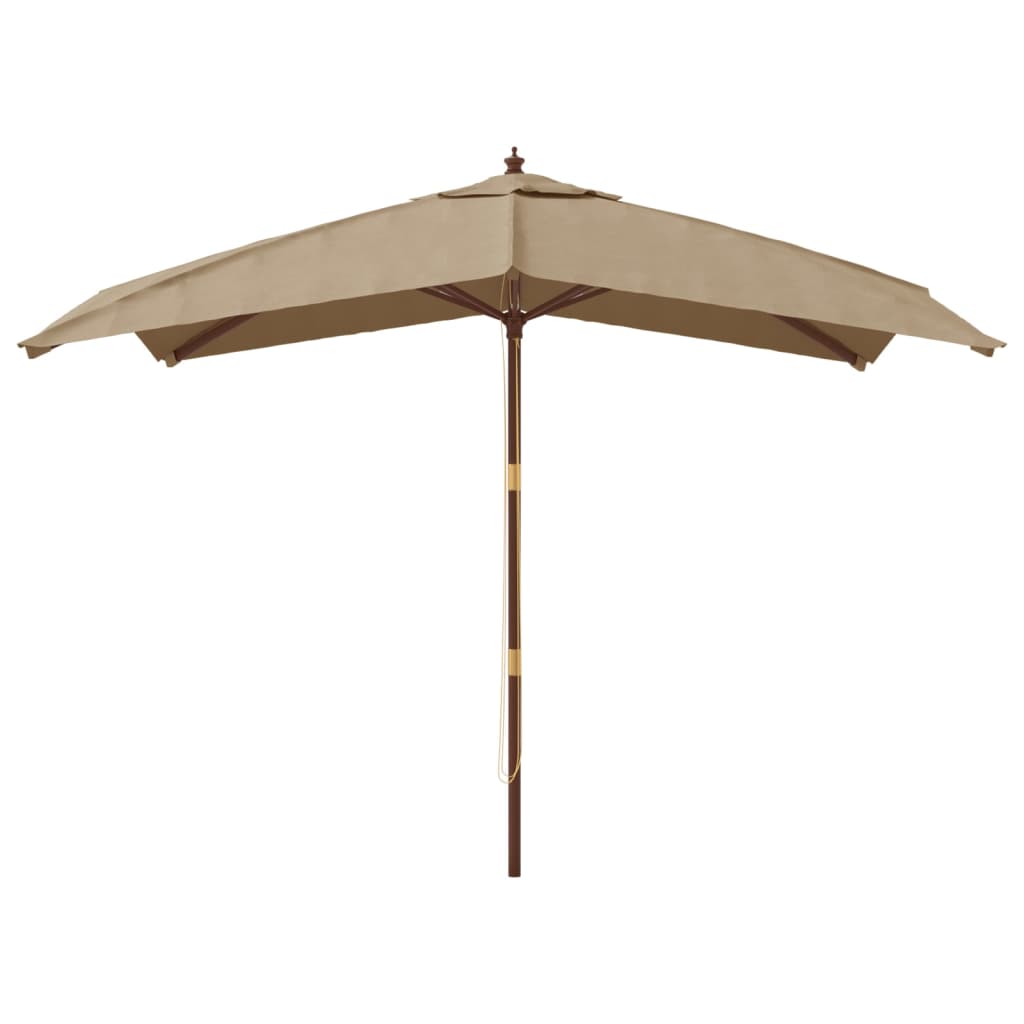 Vidaxl parasol avec poteau en bois 300x300x273 cm taupe