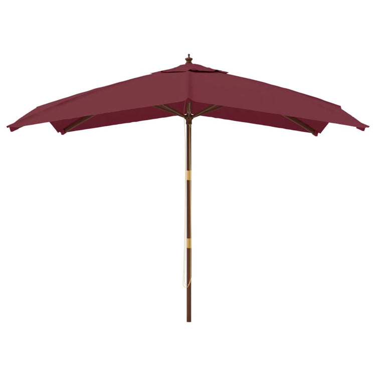 Vidaxl parasol avec poteau en bois 300x300x273 cm bordeaux rouge