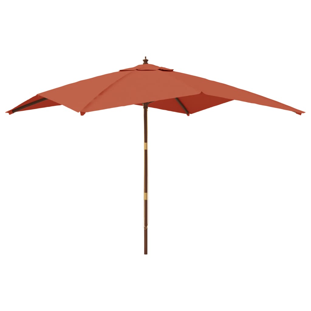 Vidaxl Parasol avec poteau en bois 300x300x273 cm en terre cuite -colored