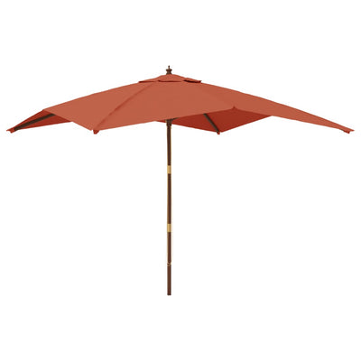 Vidaxl Parasol avec poteau en bois 300x300x273 cm en terre cuite -colored