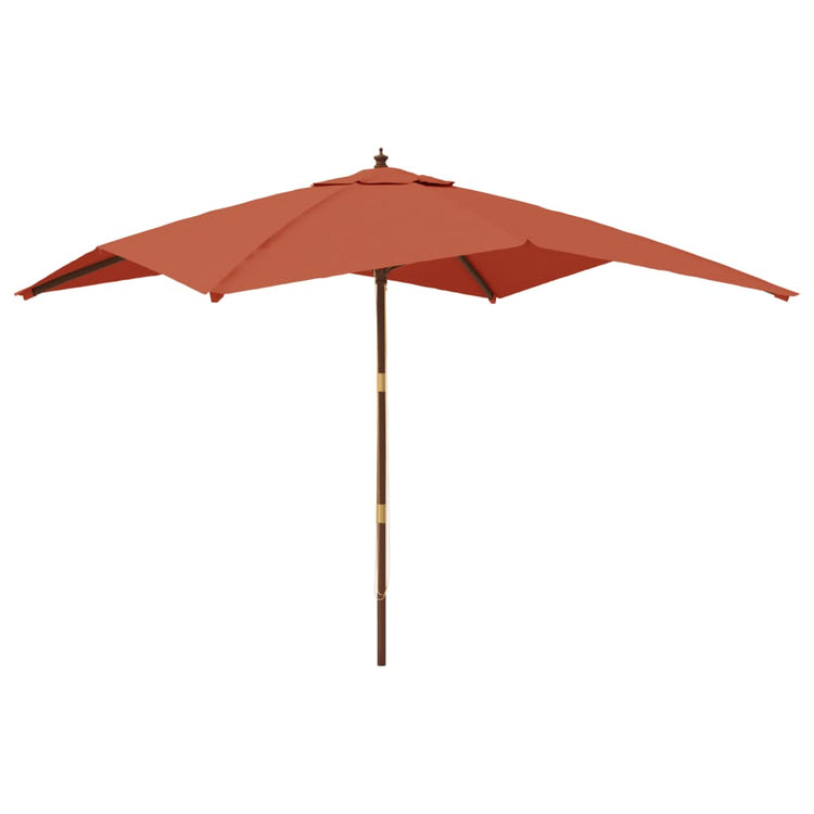Vidaxl Parasol avec poteau en bois 300x300x273 cm en terre cuite -colored