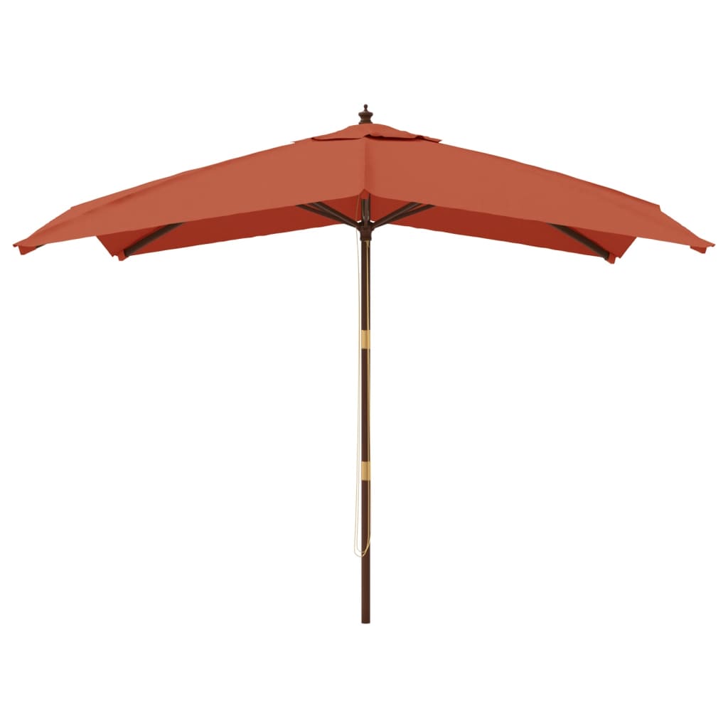 Vidaxl Parasol avec poteau en bois 300x300x273 cm en terre cuite -colored