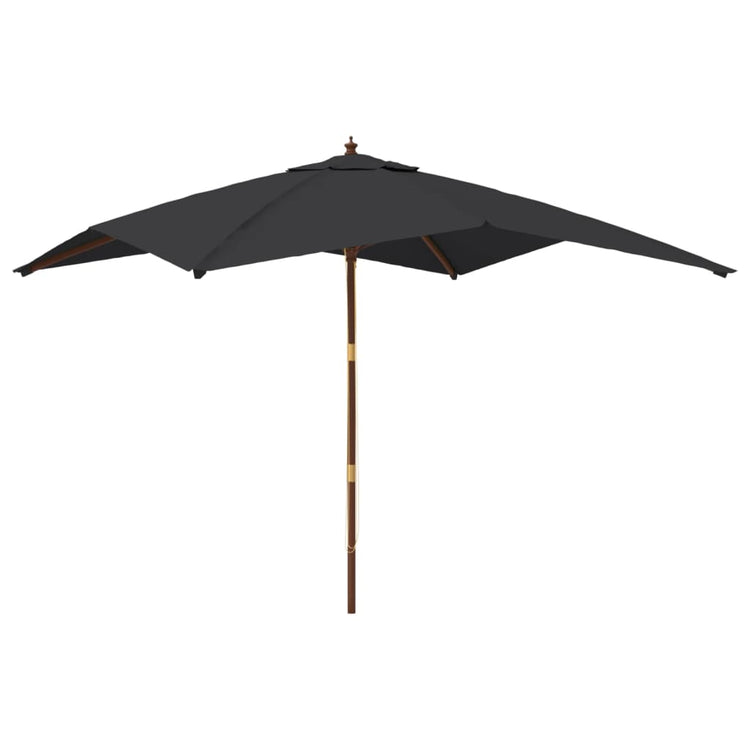 Parasol vidaxl avec poteau en bois 300x300x273 cm noir