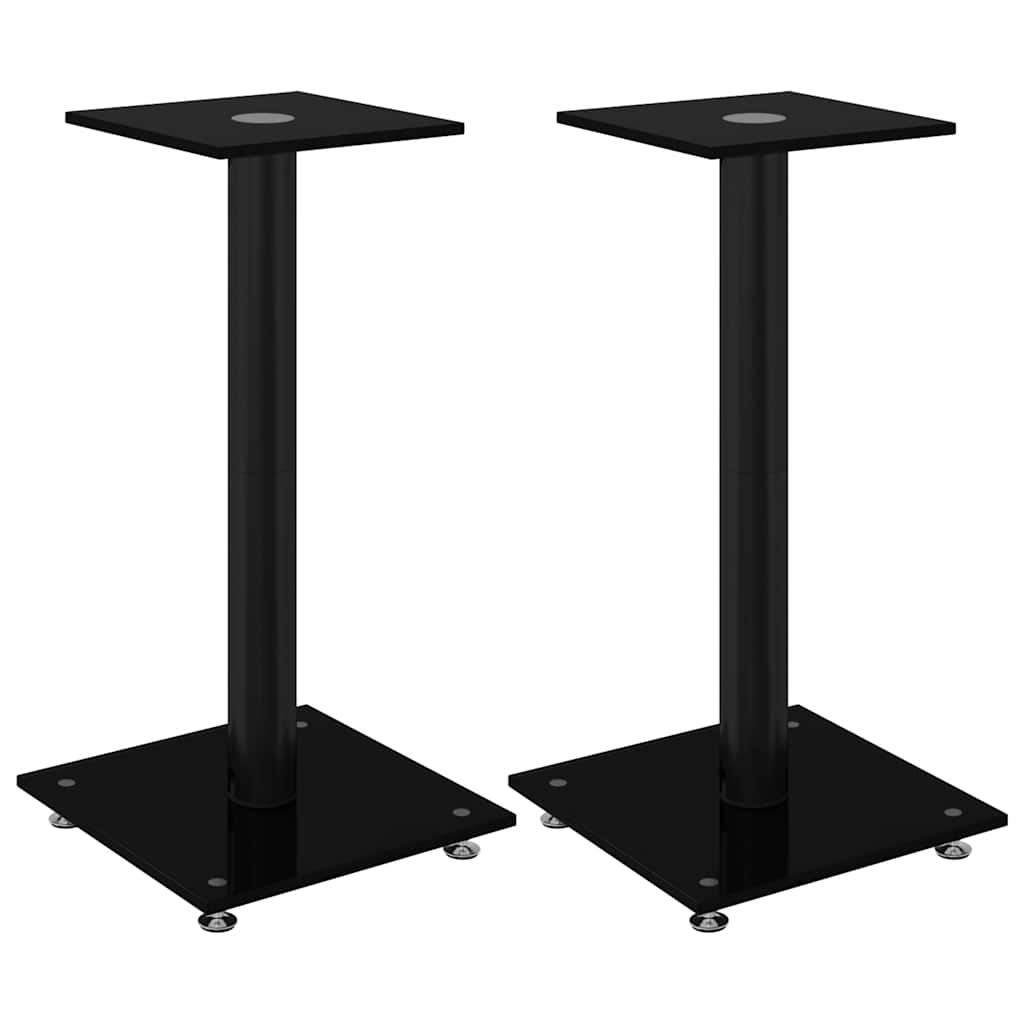 Normes de haut-parleur Vidaxl 2 pcs 1 pilier en verre noir