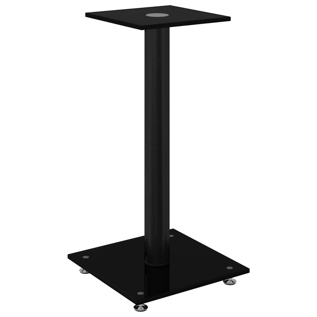 Normes de haut-parleur Vidaxl 2 pcs 1 pilier en verre noir