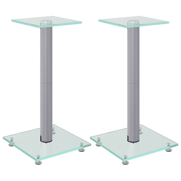 Normes de haut-parleur Vidaxl 2 pcs 1 pilier en verre argent couleur