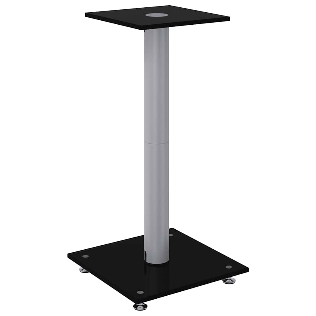Normes de haut-parleur Vidaxl 2 pcs 1 pilier en verre durci noir et argent