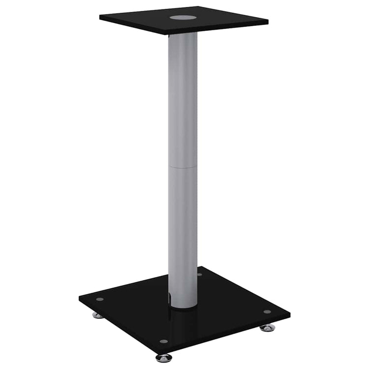 Normes de haut-parleur Vidaxl 2 pcs 1 pilier en verre durci noir et argent