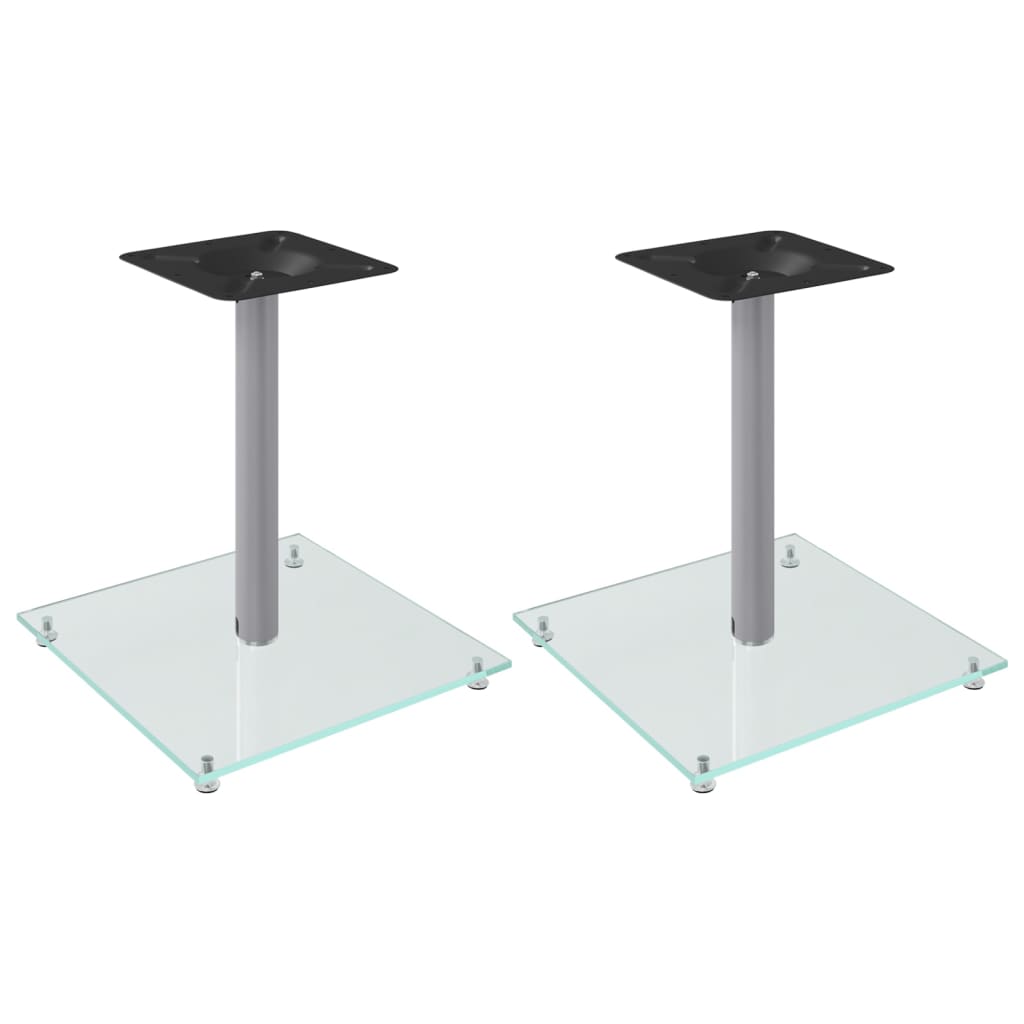Normes de haut-parleur Vidaxl 2 pcs 1 pilier en verre argent couleur