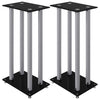 Normes de haut-parleur Vidaxl 2 pcs 4 piliers en verre durci argent