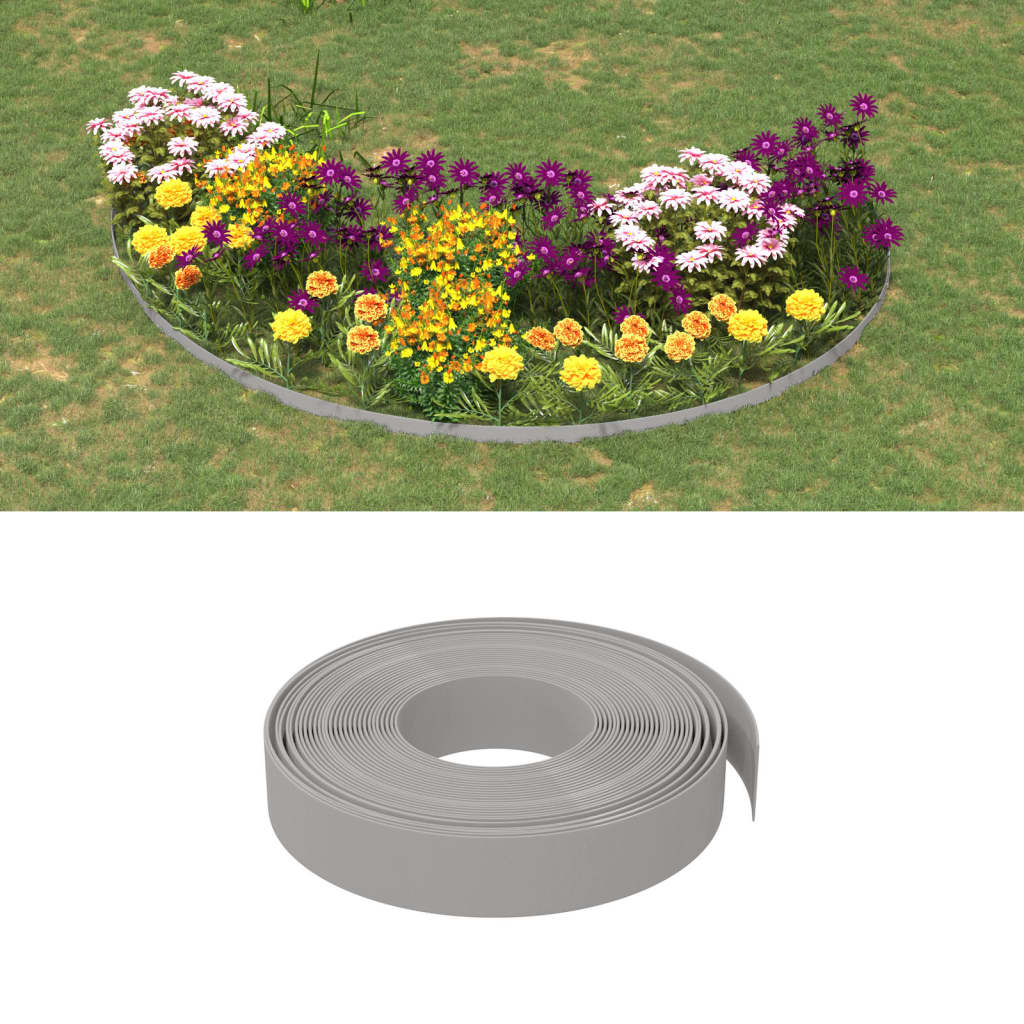 Vidaxl Garden Band 10 m 10 cm Gris en polyéthylène