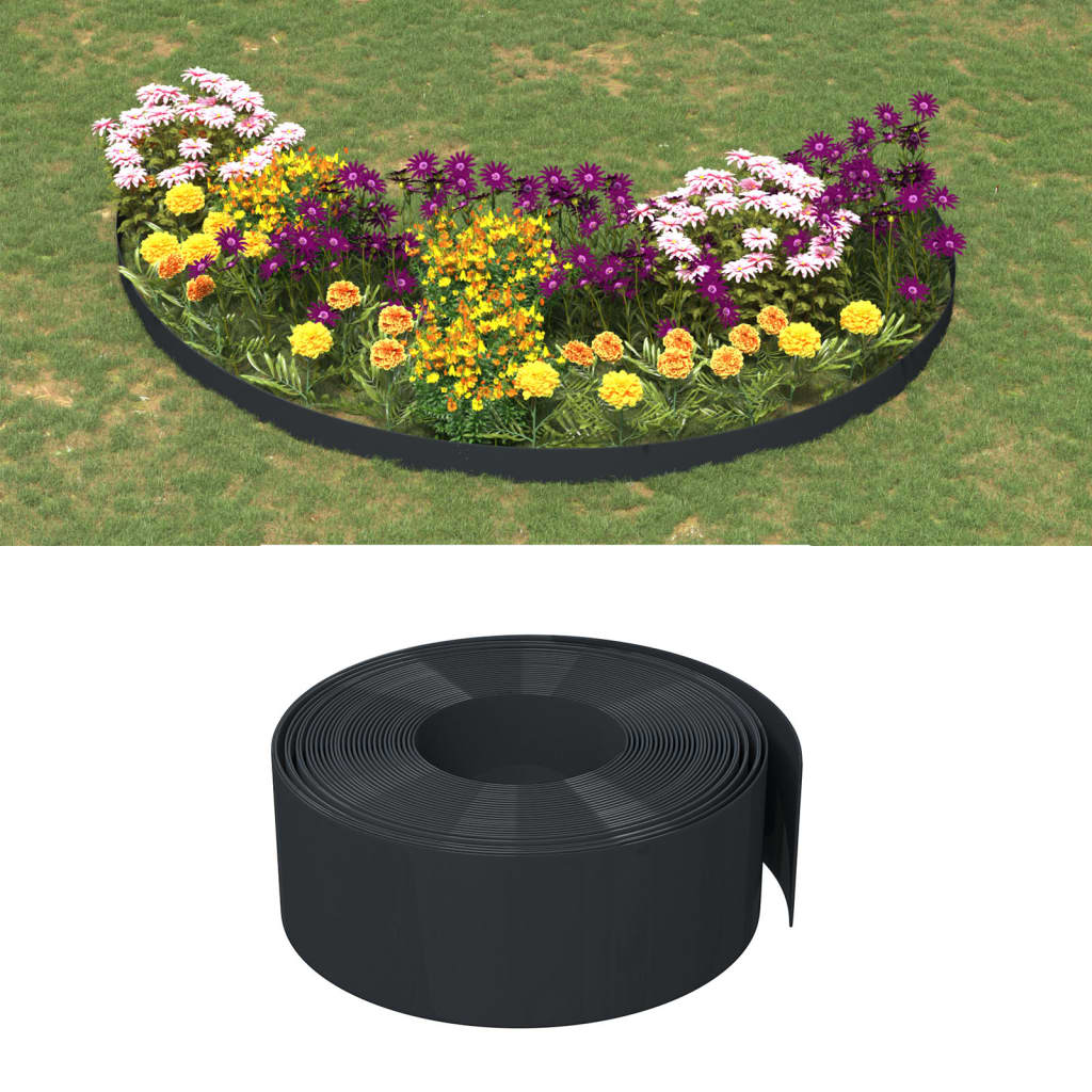 Vidaxl Garden Band 10 m 20 cm en polyéthylène noir