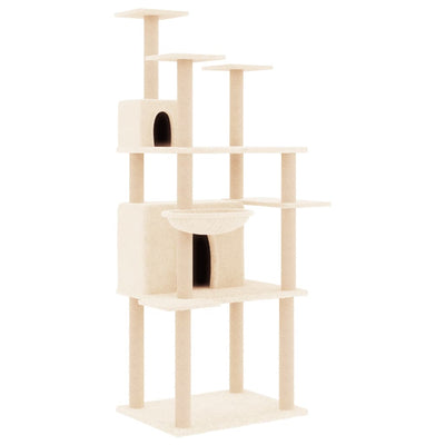 Vidaxl Cat Furniture avec Sisal Scratch Posts 166 cm Crème -Colored