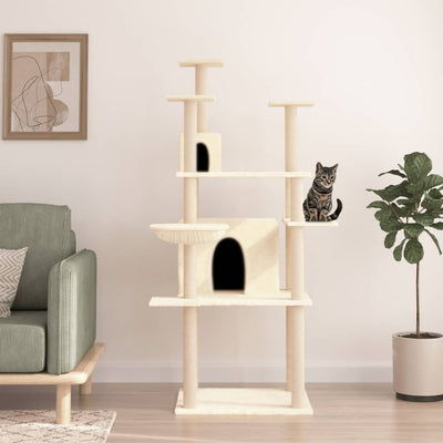 Vidaxl Cat Furniture avec Sisal Scratch Posts 166 cm Crème -Colored