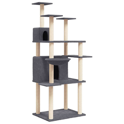 Vidaxl Cat Meubles avec Sisal Scratch Posts 166 cm Gris foncé