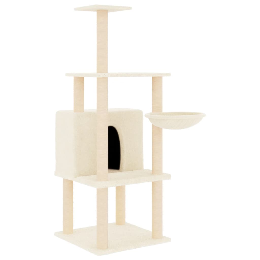 Vidaxl Cat Furniture avec Sisal Scratch Posts 132 cm Crème -Colored