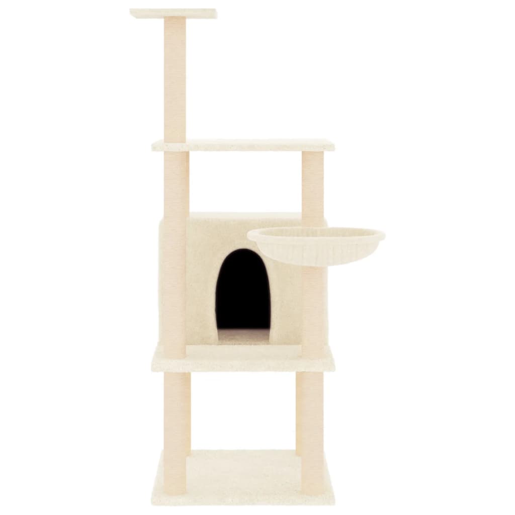 Vidaxl Cat Furniture avec Sisal Scratch Posts 132 cm Crème -Colored