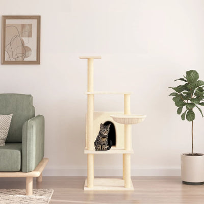 Vidaxl Cat Furniture avec Sisal Scratch Posts 132 cm Crème -Colored