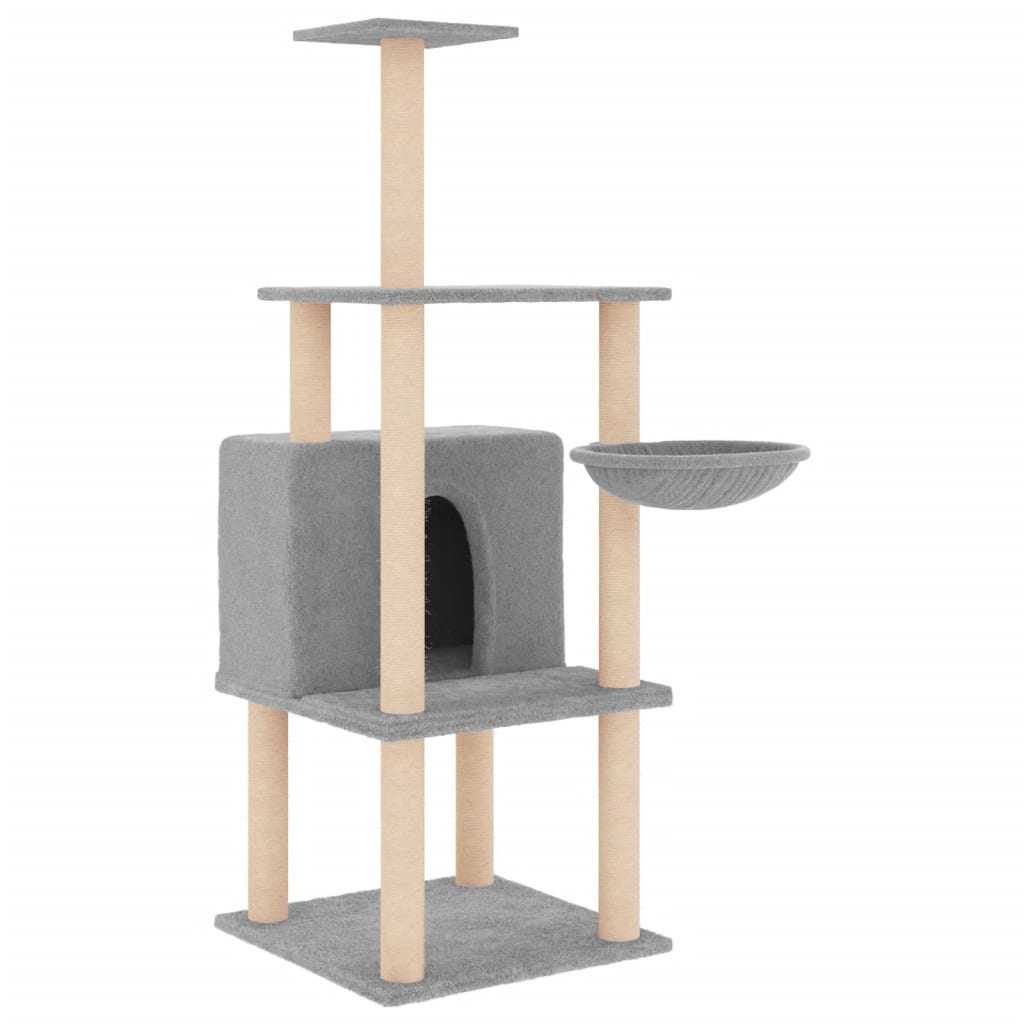 Vidaxl Cat Furniture avec Sisal Scratch Posts 132 cm Gris clair