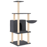 Vidaxl Cat Meubles avec Sisal Scratch Posts 132 cm Gris foncé - afbeelding 2
