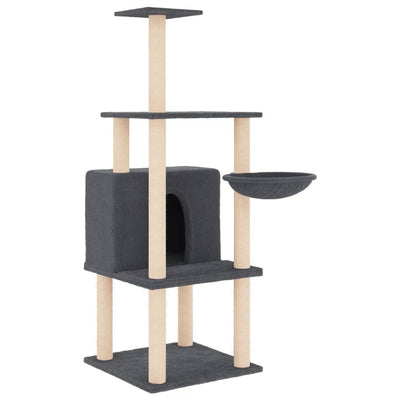 Vidaxl Cat Meubles avec Sisal Scratch Posts 132 cm Gris foncé