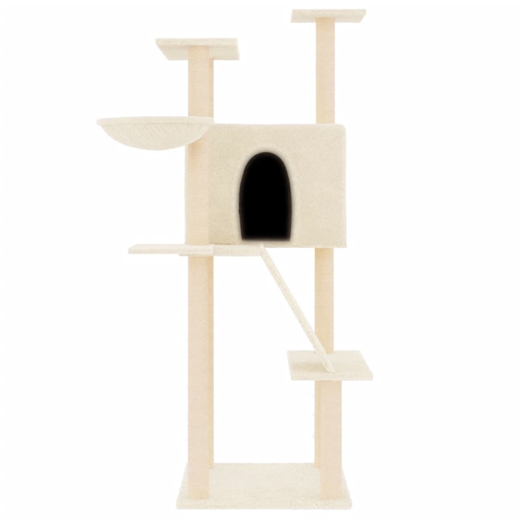 Vidaxl Cat Furniture avec Sisal Scratch Posts 143 cm Crème -Colored