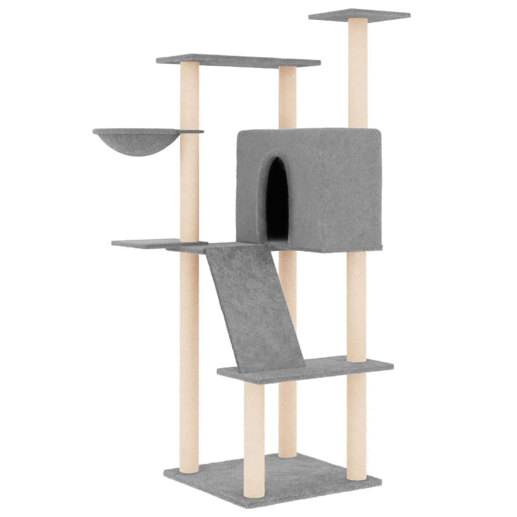 Vidaxl Cat Meubles avec Sisal Scratch Posts 143 cm Gris clair