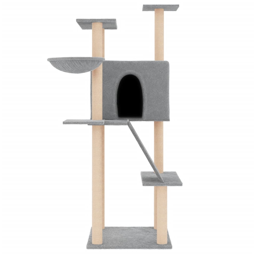 Vidaxl Cat Meubles avec Sisal Scratch Posts 143 cm Gris clair
