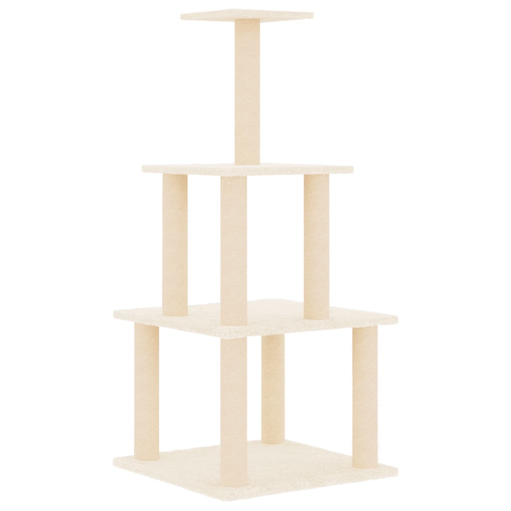 Vidaxl Cat Furniture avec Sisal Scratch Posts 111 cm Crème -Colored