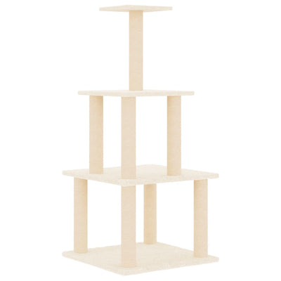 Vidaxl Cat Furniture avec Sisal Scratch Posts 111 cm Crème -Colored