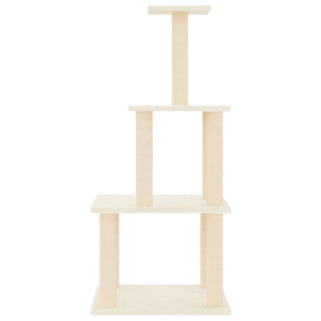 Vidaxl Cat Furniture avec Sisal Scratch Posts 111 cm Crème -Colored