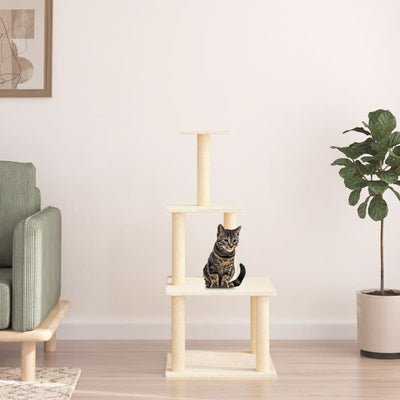 Vidaxl Cat Furniture avec Sisal Scratch Posts 111 cm Crème -Colored