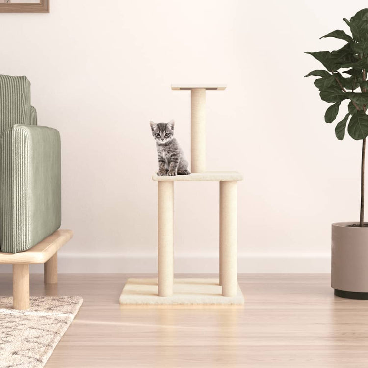 Vidaxl Cat Furniture avec Sisal Scratch Posts 85,5 cm Crème -Colored