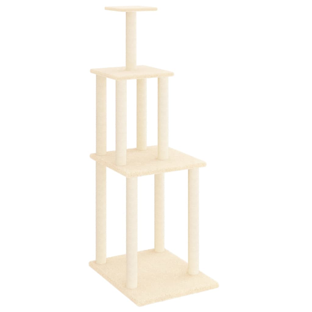 Vidaxl Cat Furniture avec Sisal Scratch Posts 149 cm Crème -Colored