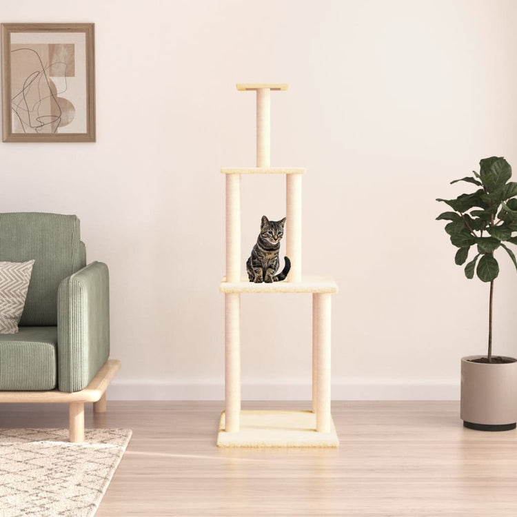 Vidaxl Cat Furniture avec Sisal Scratch Posts 149 cm Crème -Colored