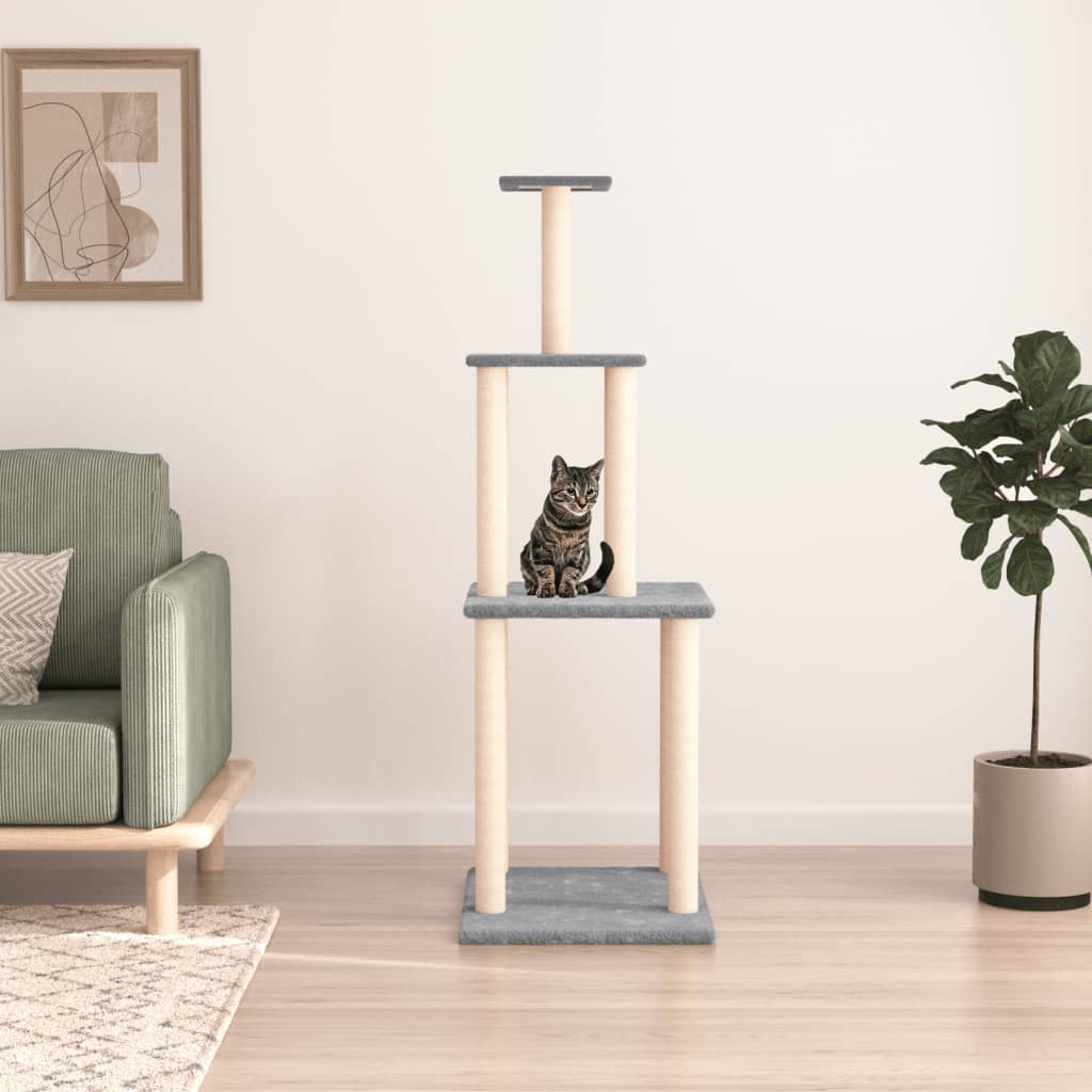 Vidaxl Cat Meubles avec Sisal Scratch Posts 149 cm Gris clair