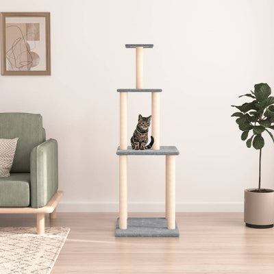 Vidaxl Cat Meubles avec Sisal Scratch Posts 149 cm Gris clair