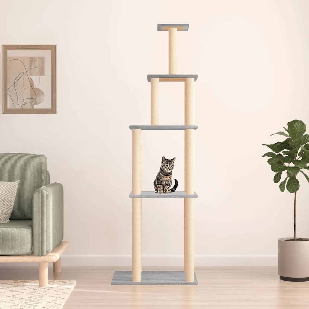 Vidaxl Cat Furniture avec Sisal Scratch Posts 183 cm Gris clair