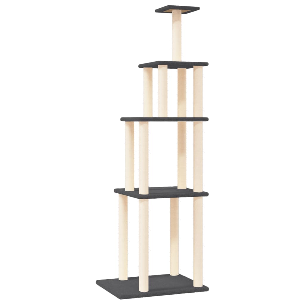 Vidaxl Cat Meubles avec Sisal Scratch Posts 183 cm Gris foncé