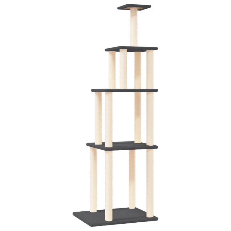 Vidaxl Cat Meubles avec Sisal Scratch Posts 183 cm Gris foncé