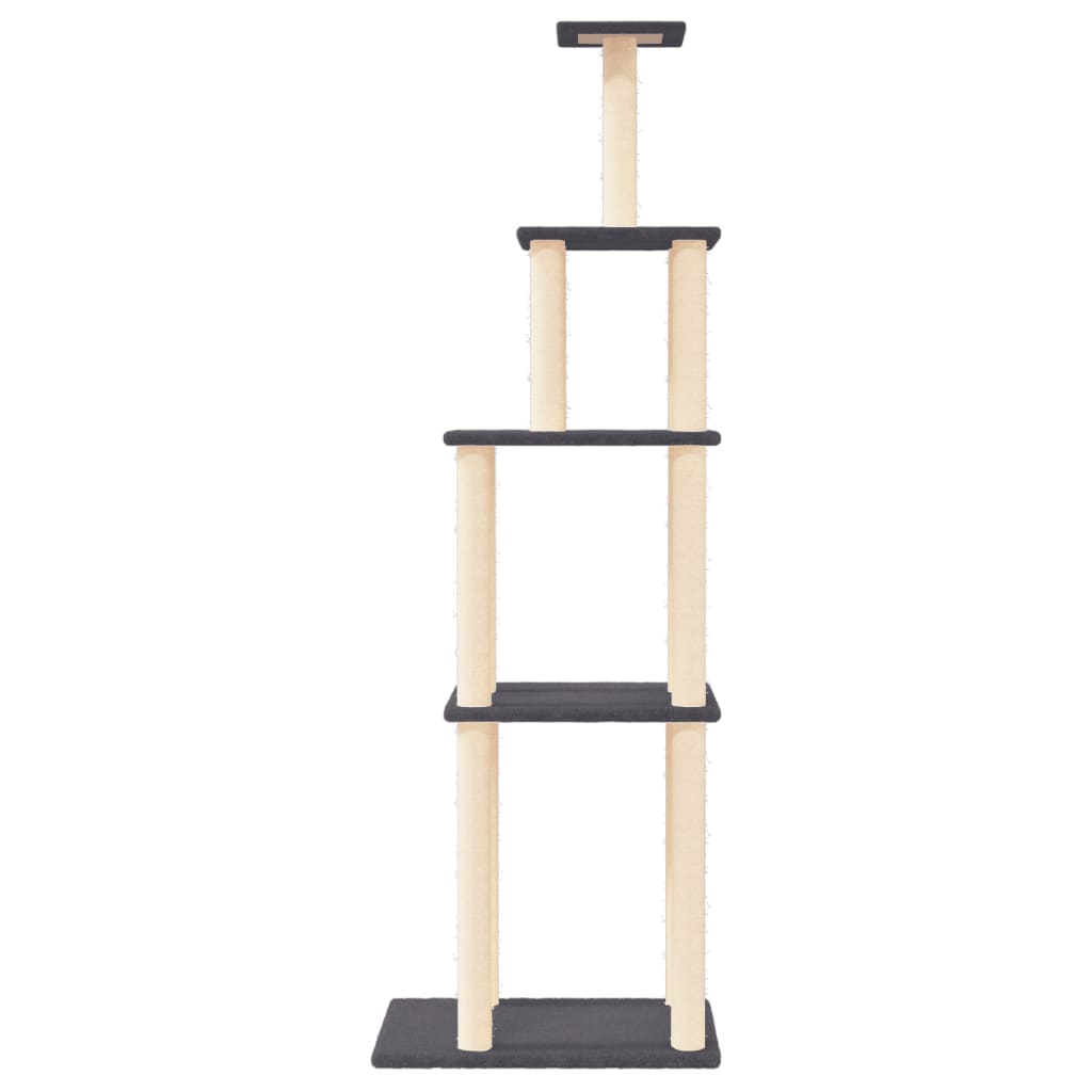 Vidaxl Cat Meubles avec Sisal Scratch Posts 183 cm Gris foncé