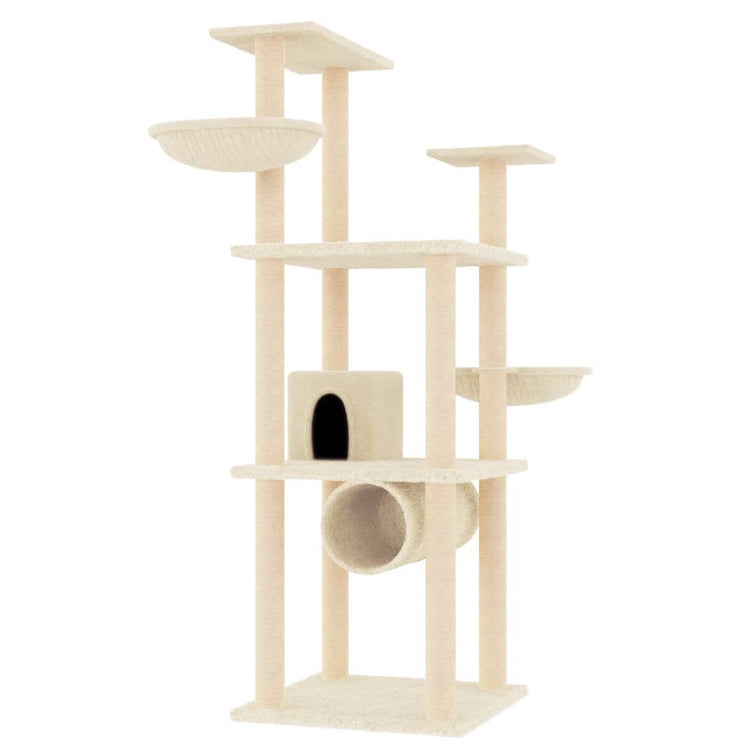 Vidaxl Cat Furniture avec Sisal Scratch Posts 141 cm Crème -Colored