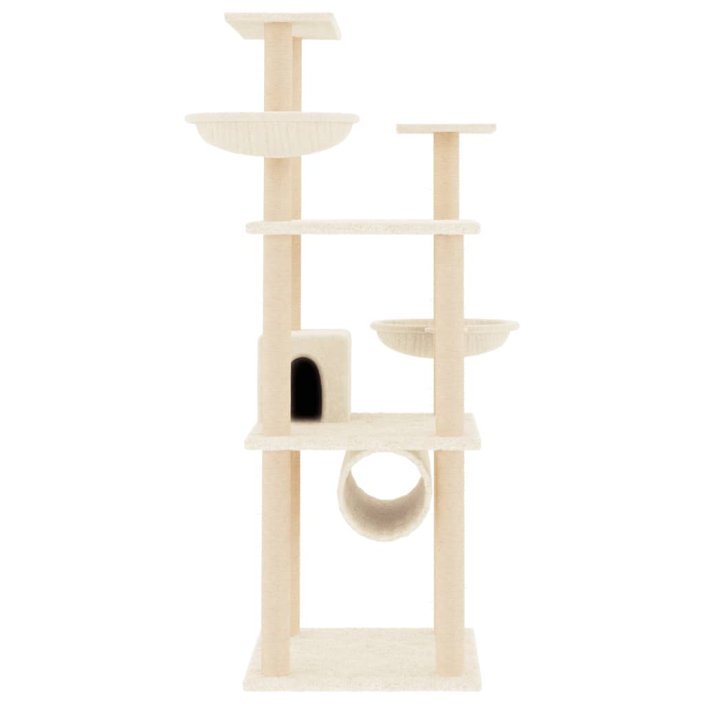 Vidaxl Cat Furniture avec Sisal Scratch Posts 141 cm Crème -Colored